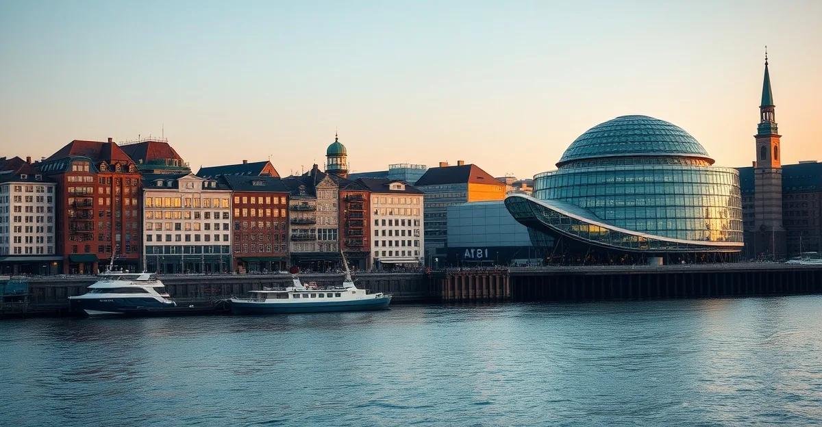Hamburg harbour with the Elbphilharmonie and container terminal